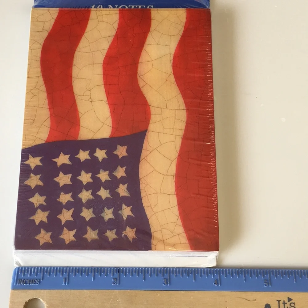 Vintage American flag note card set of 10 NWT
